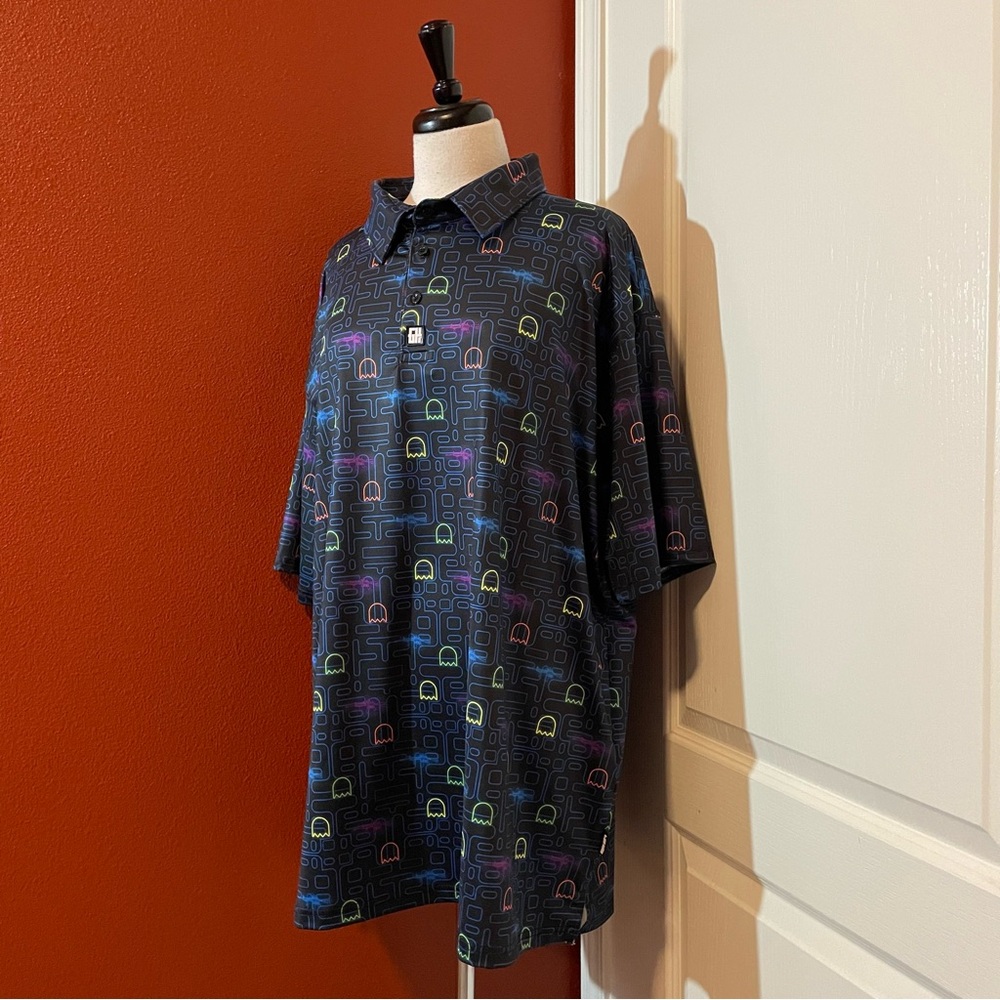 Greater Half GH‎ Men’s iPack Pac Man Arcade Golf Performance Camp Golfing Polo